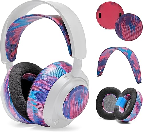 WC Wicked Cushion - Paquete de almohadillas de gel refrescante, diadema de silicona y placa de altavoz lateral para Arctis Nova Pro Wireless de