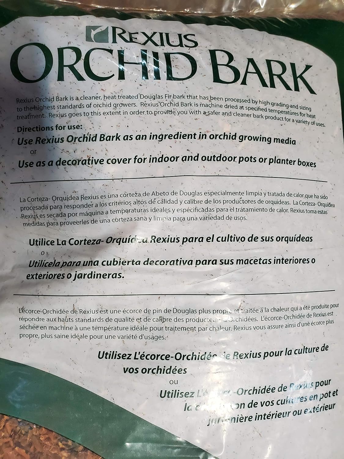 Rexius Orchid Bark. Small. 2 Cubic Foot, 56.6 liters Bag.