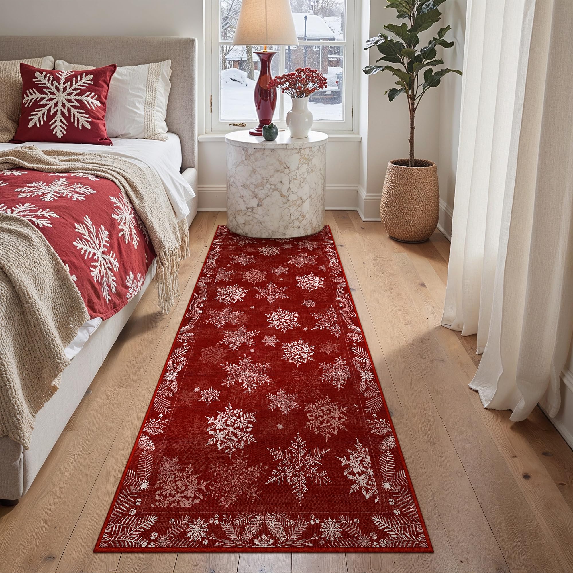 Christmas Area Rug - Red & Festive -9