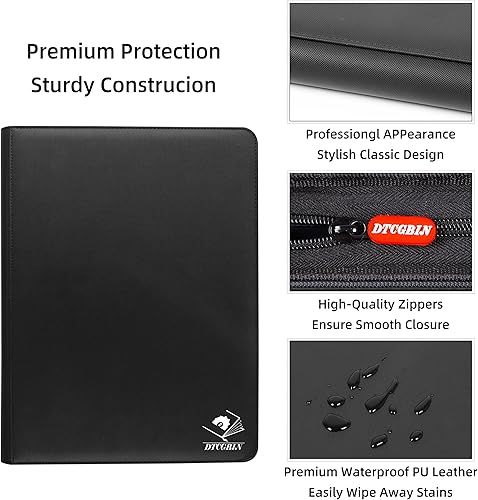 Miniatura 5 de DTCGBIN Carpeta de alta calidad para tarjetas coleccionables de Pokémon, con capacidad para más de 1000 tarjetas, carpeta de carga lateral sin