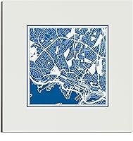 Vista 22 de O3 Design Studio Mapa de corte de papel Madrid negro mate de 20 x 20 pulgadas