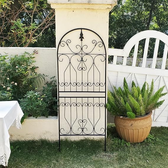 Trellis for Climbing Plants 59 H x 22 W Metal Unique Design Decorative Garden Structure Weather-Resistant Trellises Outdoor Decor Flowers Roses Vine Ivy Clematis 1 Pack
