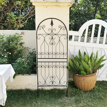 Trellis for Climbing Plants 59 H x 22 W Metal Unique Design Decorative Garden Structure Weather-Resistant Trellises Outdoor Decor Flowers Roses Vine Ivy Clematis 1 Pack