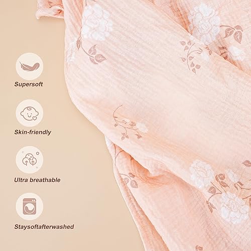 Vista 2 de Paquete de 2 fundas de muselina de algodón para lactancia materna, cubierta de privacidad transpirable para lactancia materna con escote de arco