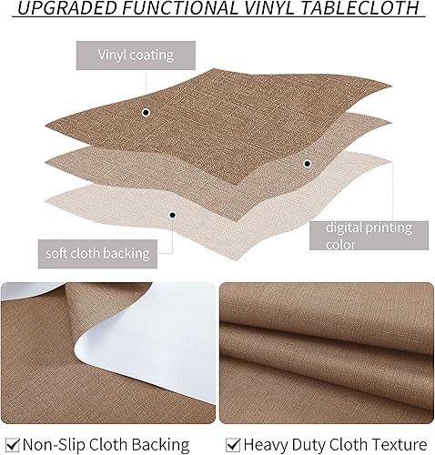 Miniatura 5 de Obstal - Mantel de PVC a prueba de aceite, a prueba de derrames, impermeable, para uso en interiores y exteriores