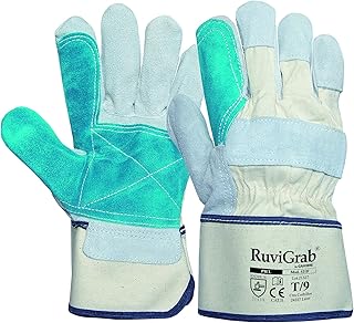 Ruvigrab - Guante americano serraje reforzado | Trabajos pesados | Guantes cactus| Guantes jardin |Guantes para mecanicos, Construcción, Agricultura | Guante trabajo hombre y mujer