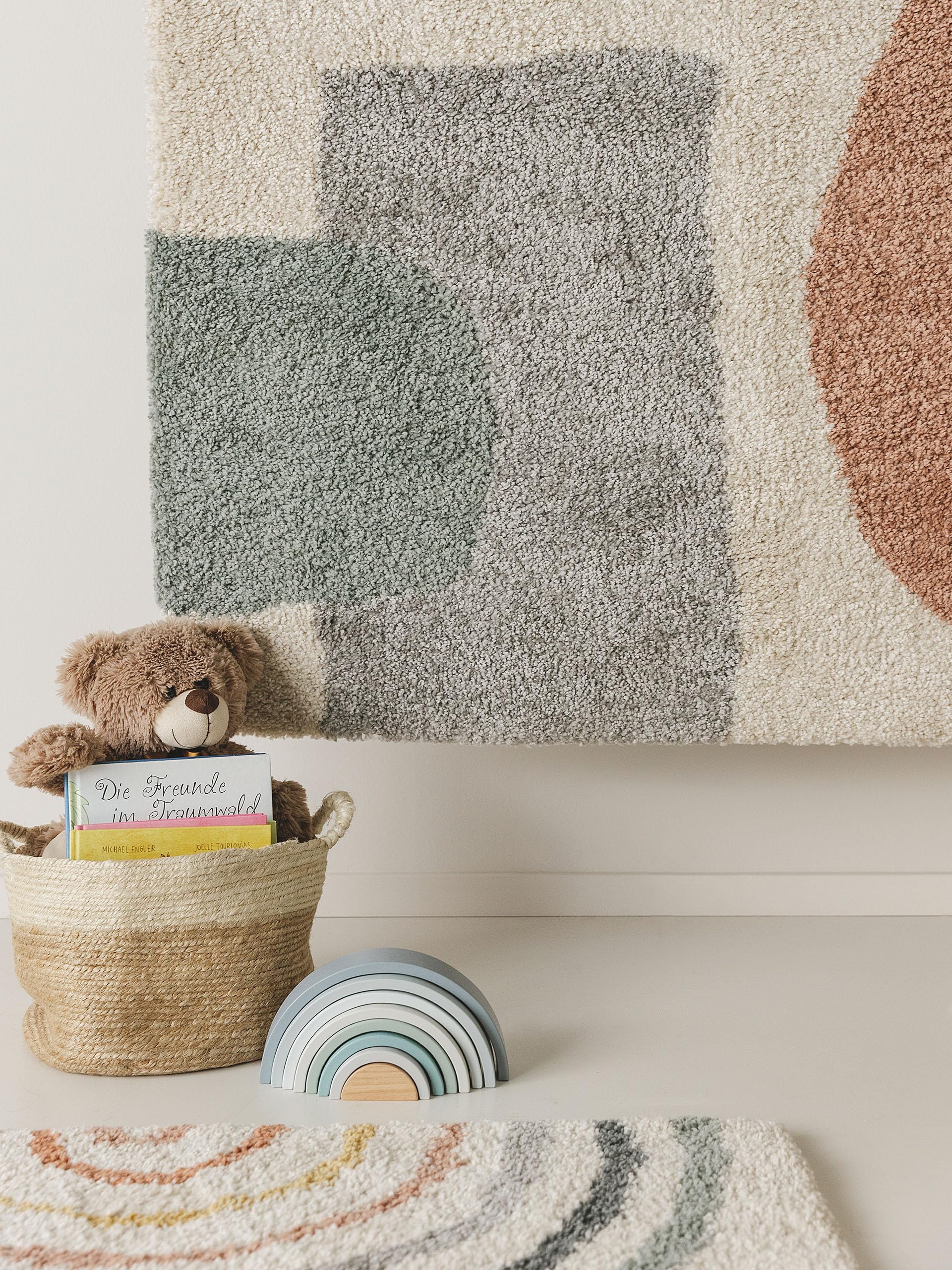 benuta Lytte Alfombra Infantil Gobi - Multicolor 120x170 cm - Sintética - Rectangular y Estilo: Motivos Infantiles, Escandinavo - Fácil Mantenimiento - para Cuarto de niños, Sala y Dormitorio