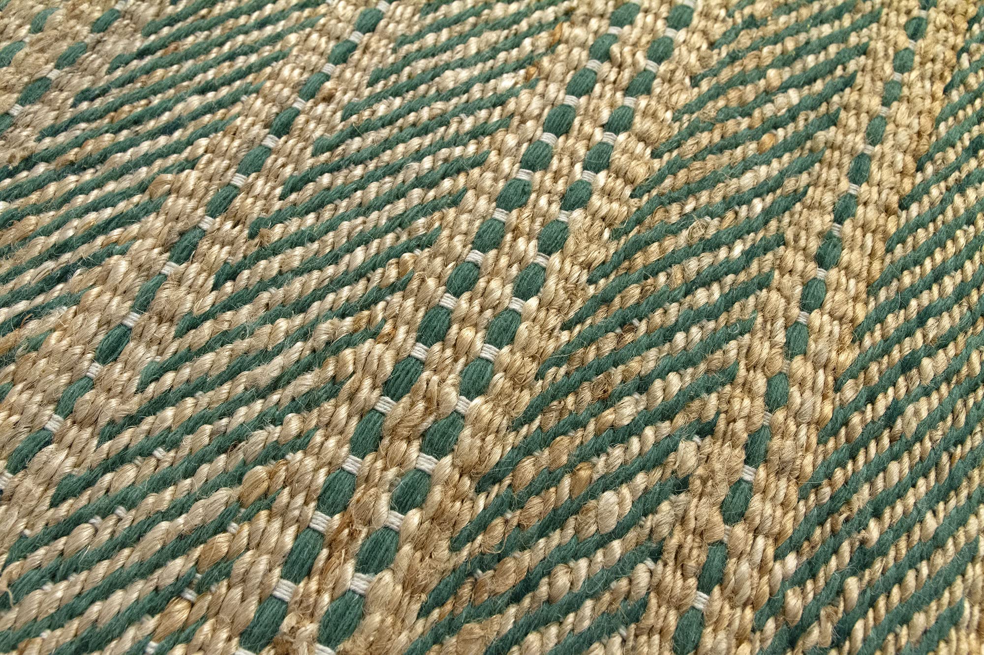 HAMID - Alfombra Yute Lana Olivia, Alfombra Lana y Yute, Tejida a Mano Tejida para Salon, Dormitorio, Sala de Estar, Verde Natural, (250x300cm)
