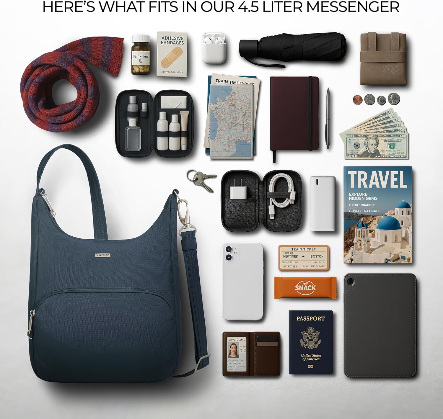 Travelon Anti-Theft Classic Essential Messenger Bag - Image 6