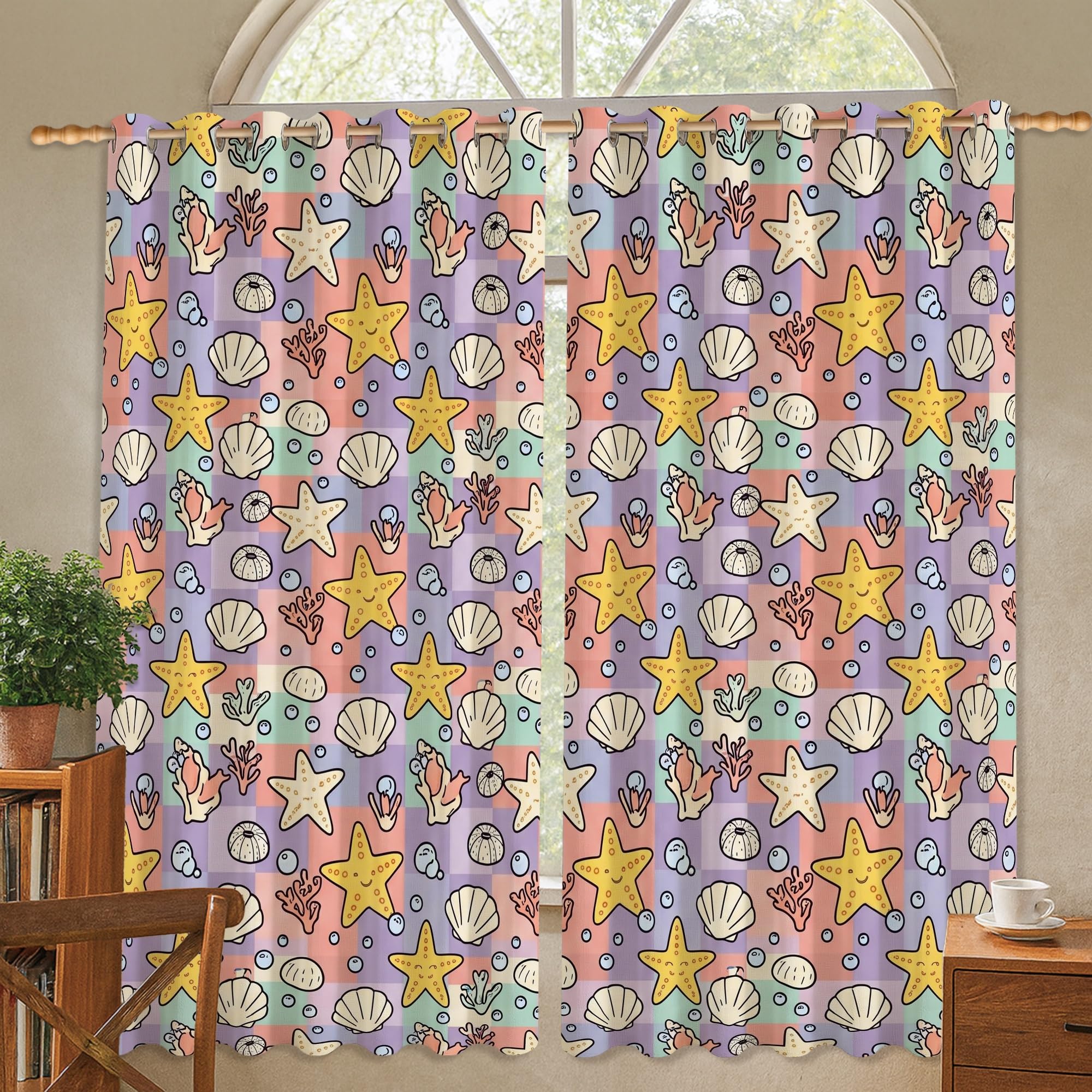 Rideau occultant anti-reflet écran pour fenêtre de bureau jaune 106x114 cm