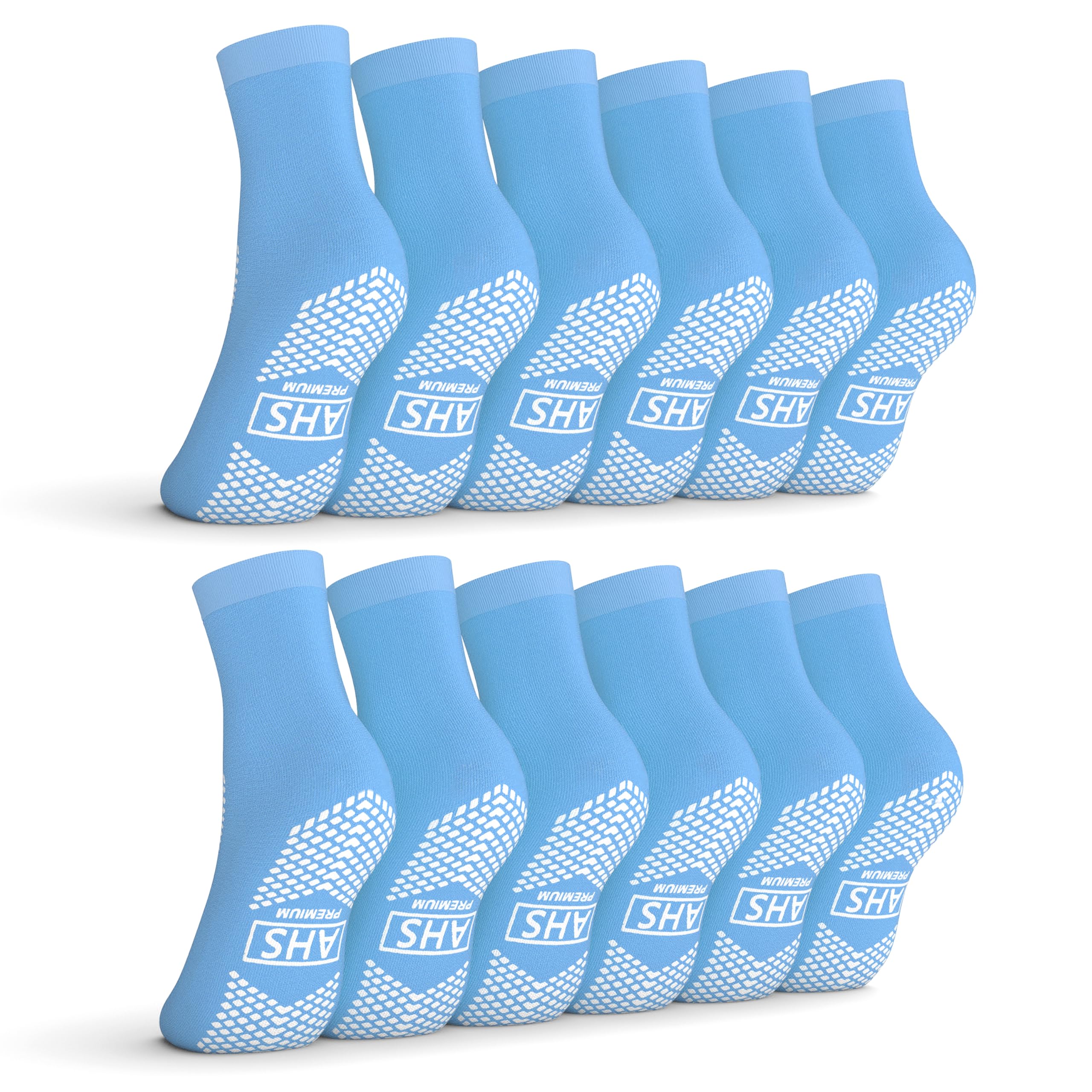 AMERICAN HOSPITAL SUPPLY Non-Slip Grip Socks – 6 Pairs | Hospital Socks for Men & Women | Anti-Skid for Adults