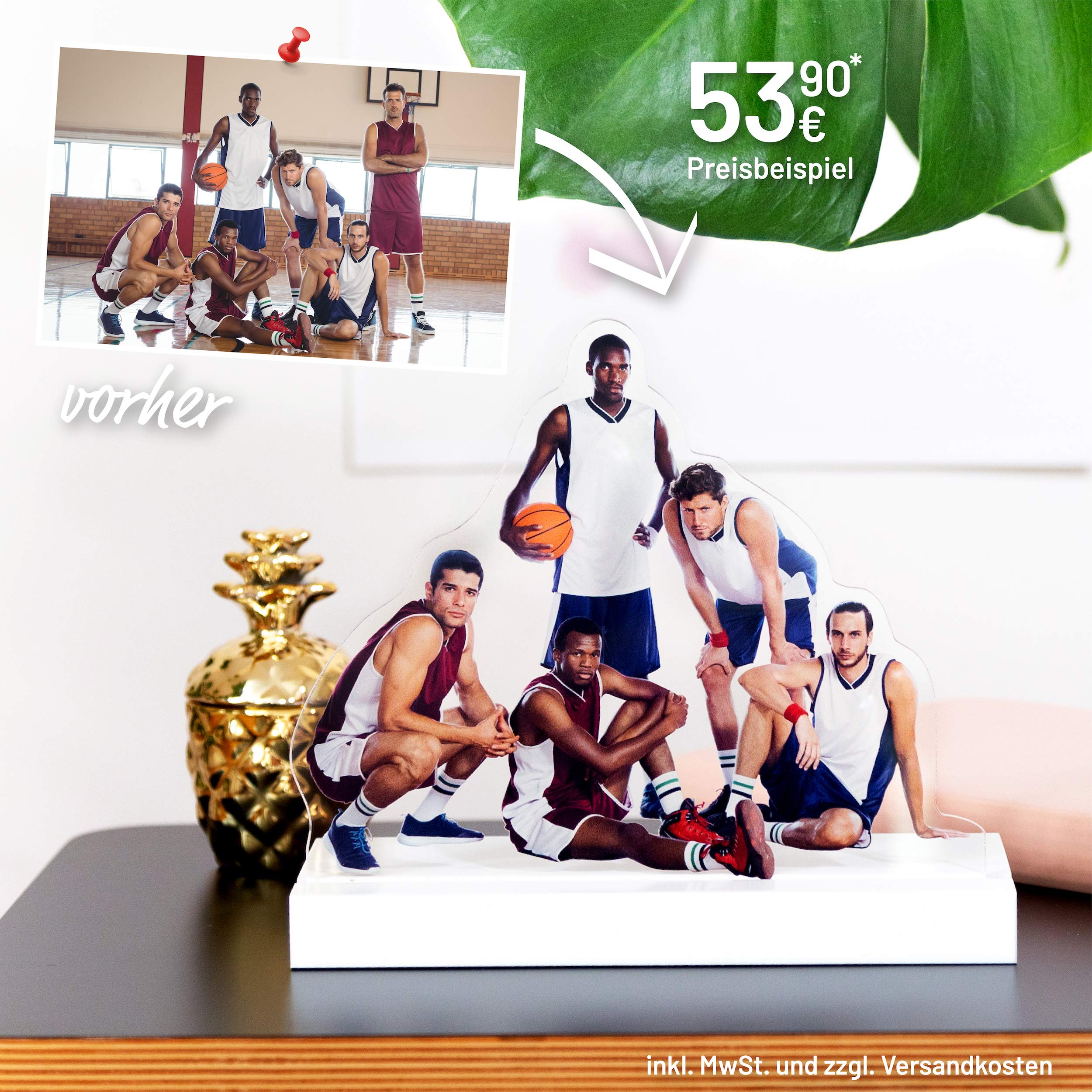Plexipeople – Tu Foto en Vidrio acrílico – Regalos Personalizados en plexiglás Nacimiento, Boda UVM, acrílico, Blanco, L (20x25cm)