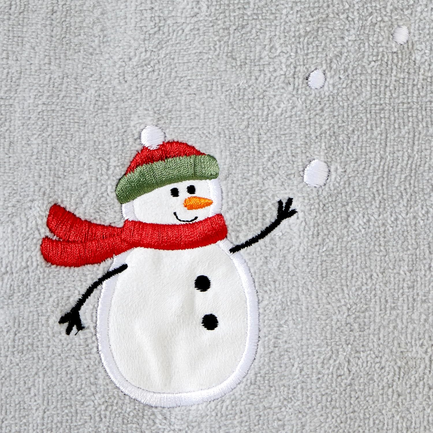 SKL Home Christmas/Winter Snowman with Snowballs Hand Towel 2pc Set for Bath/Kitchen & Gift, Gray - Image 2