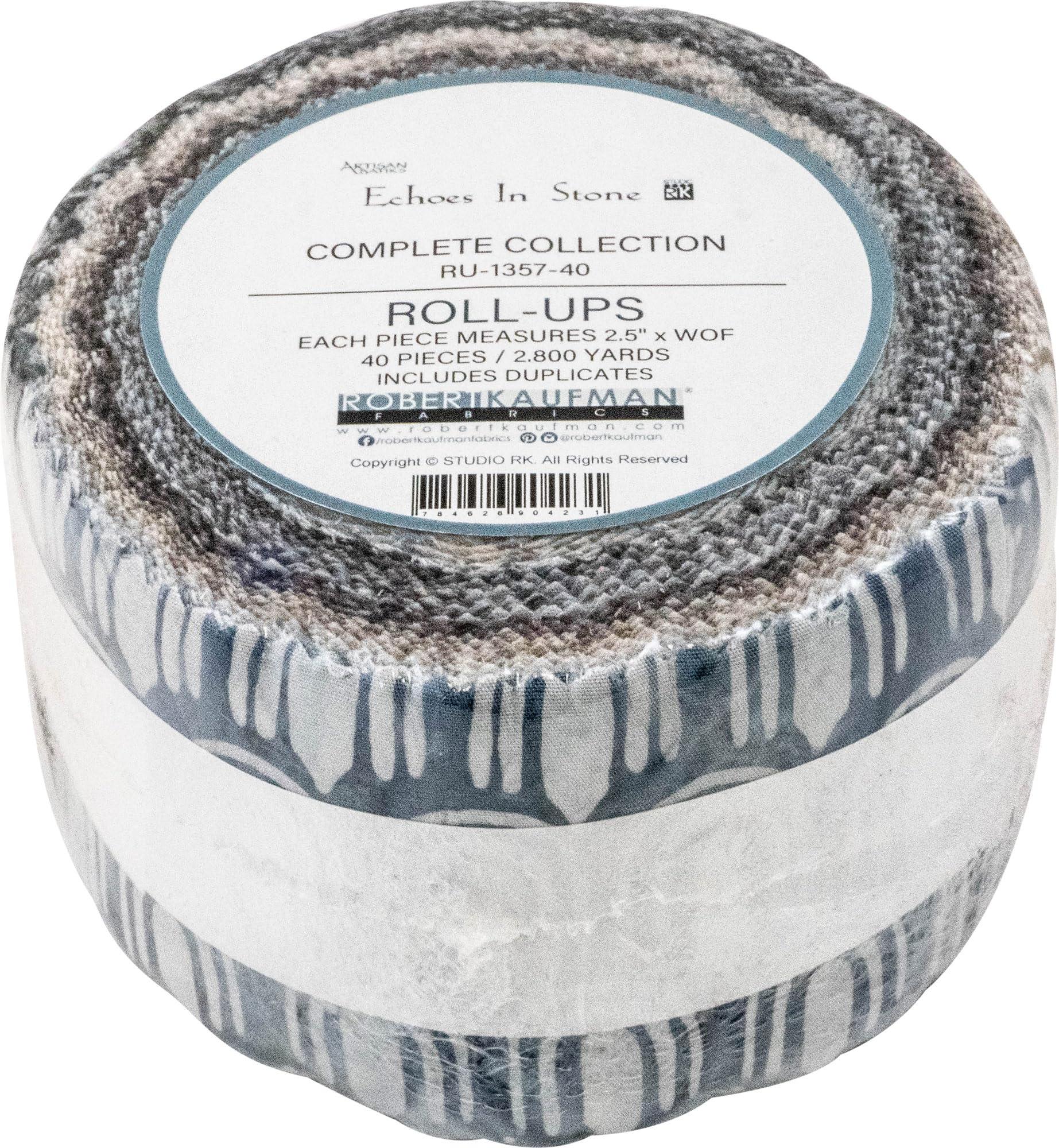 Artisan Batiks Echoes in Stone Roll Up 40 2.5-inch Strips Jelly Roll Robert Kaufman RU-1357-40