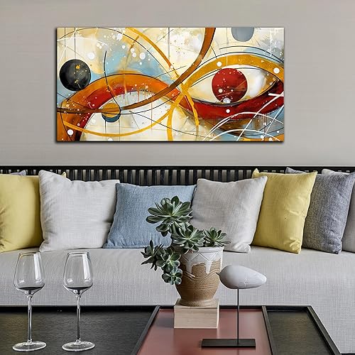 Miniatura 8 de Lienzo decorativo de pared grande abstracto amarillo para sala de estar, dormitorio, oficina en casa, decoración de pared, línea de decoración de