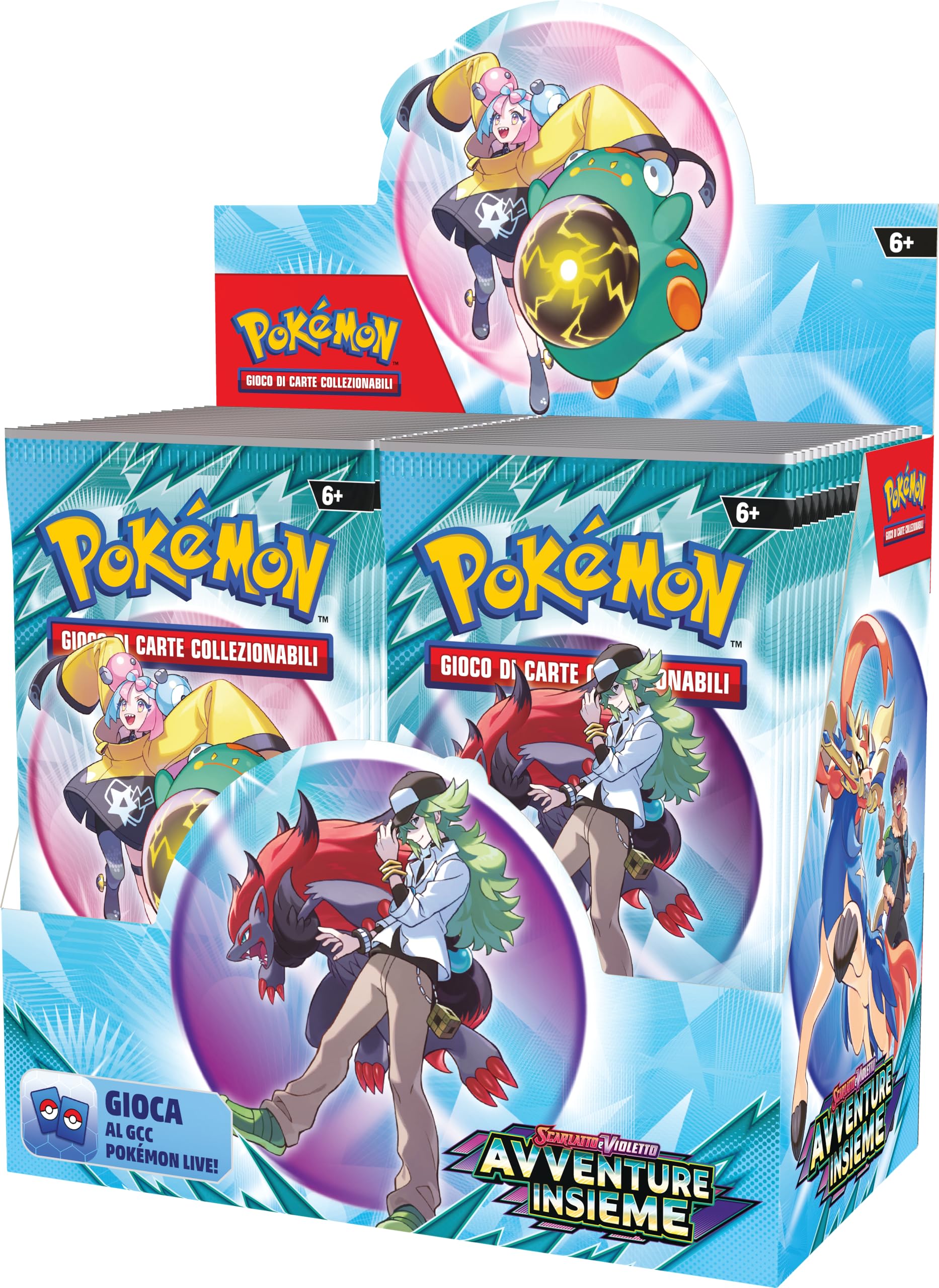 Pokémon GCC: Espositore di buste dell’espansione Scarlatto e Violetto - Avventure Insieme, contiene 36 buste di espansione, edizione in italiano.