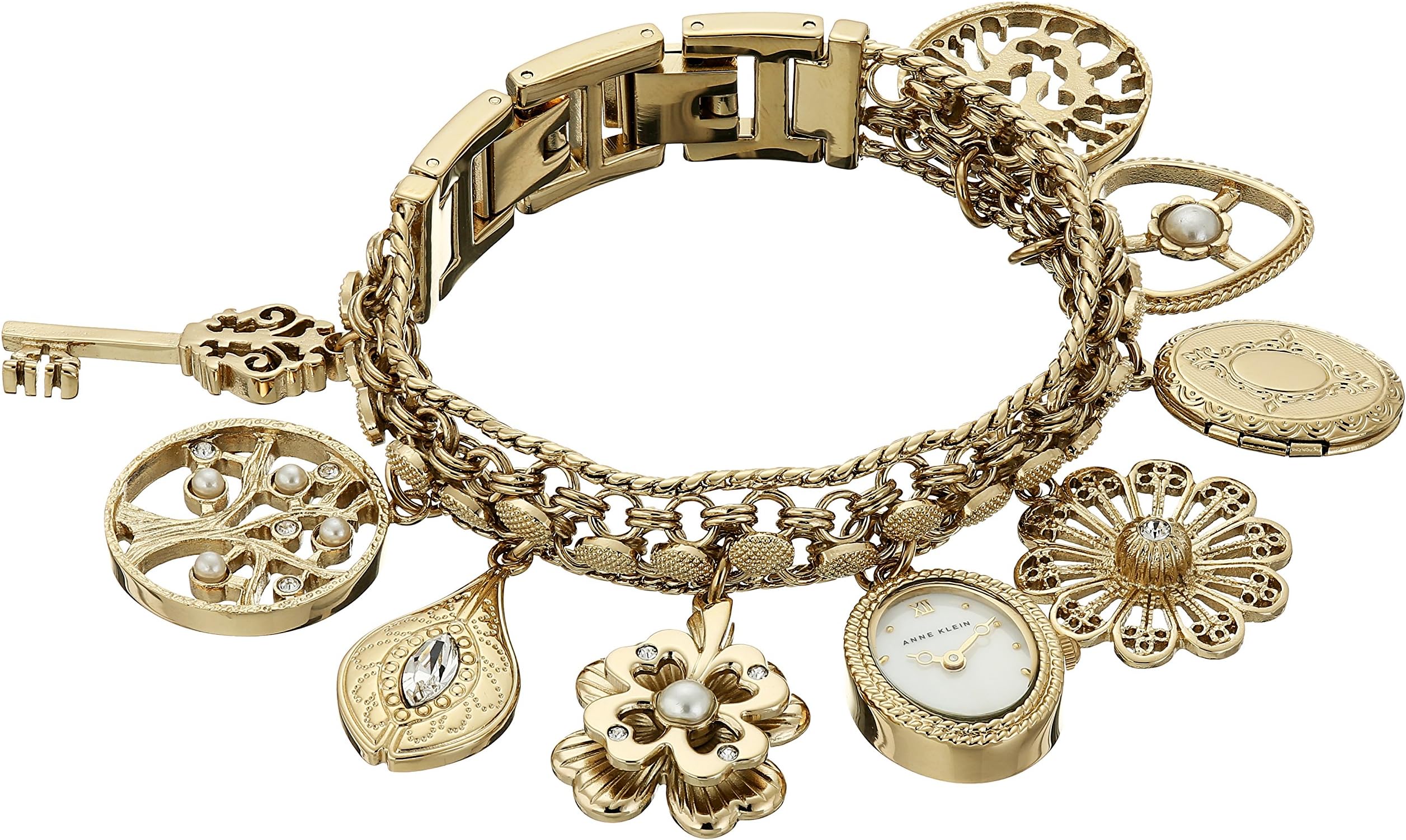 Women's Premium Crystal Accented Charm Bracelet Watch