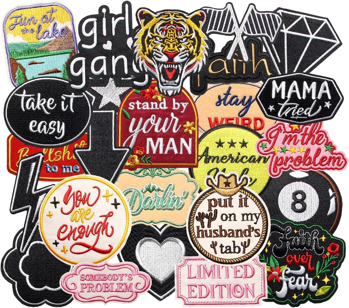 25PCS Howdy Iron on Patches, Funny Cute Western Country Cowboy Cowgirl Meme Boots Embroidered Badges for Clothes, Applique for Shirts, Trucker Hats, Jeans, Jackets, Bags, Dress