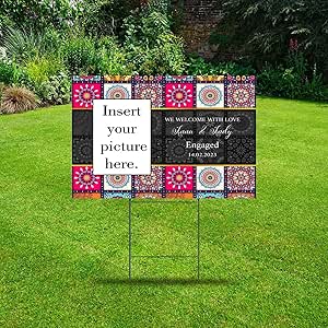 Amazon.com : We Welcome with Love Engaged Lawn Signs Party Supplies ...
