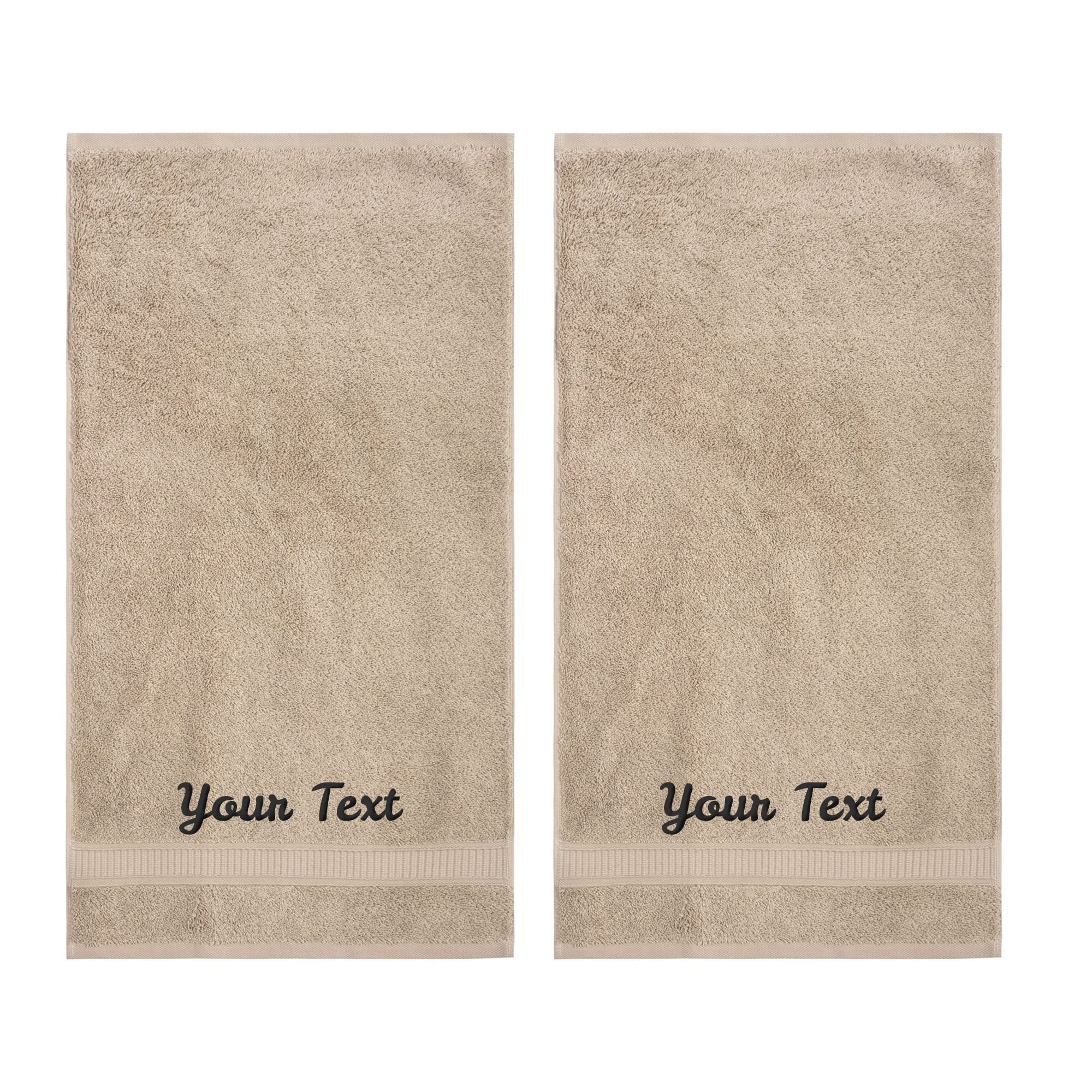 Personalized Towels, Hotel & Spa Quality, Super Soft, Highly Absorbent, Bathroom Towel Sets, 100% Turkish Genuine Cotton Monogrammed Towels 2 Piece