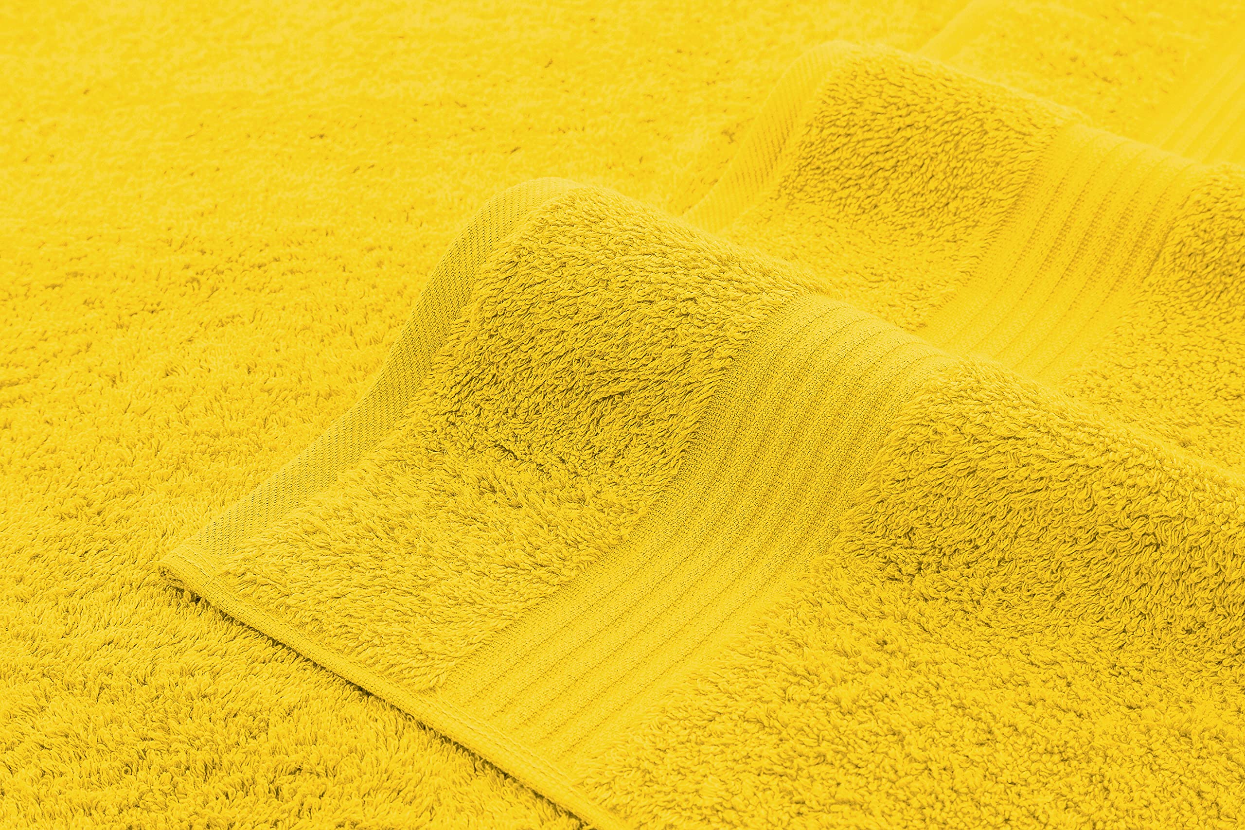 American Veteran Towel, Juego de 6 Toallas turcas 100% algodón, Juego de 6 Toallas de Lujo para artículos Esenciales de baño, 2 Toallas de baño, 2 Toallas de Mano y 2 paños, Color Amarillo