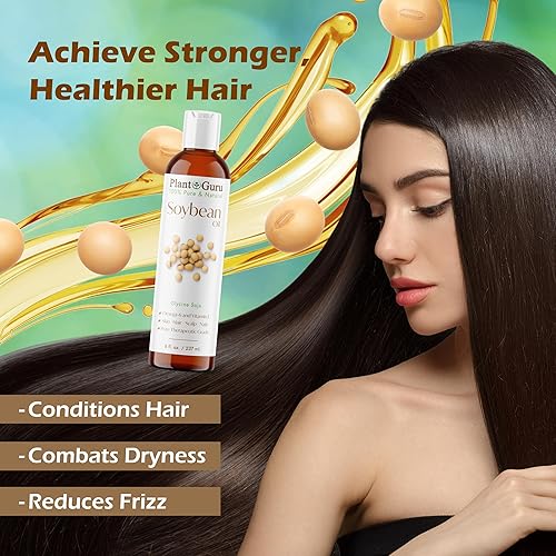 Miniatura 5 de Aceite de soja 16 fl. oz.  Prensado en frío, 100% puro y natural portador para piel, cara, cuerpo, cabello y cocina. Ideal para cremas de bricolaje,