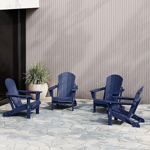 Vista 109 de WestinTrends Malibu HDPE - Silla plegable Adirondack de polietileno para exteriores, color azul pacífico Pacific Blue