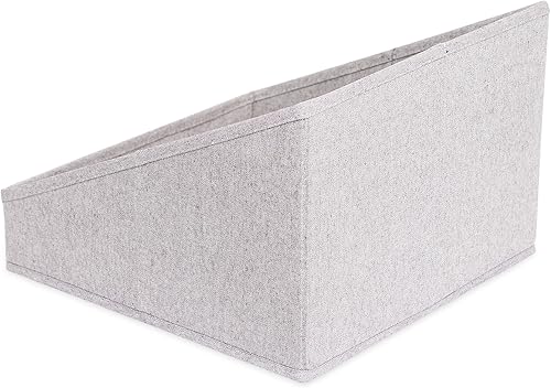 Vista 2 de Internet’s Best - Canasta de almacenamiento de tela abierta - Caja de almacenamiento para estante de armario - Organiza sábanas, mantas, toallas