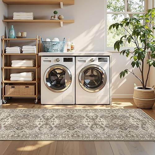 Miniatura 179 de Rugland Alfombras de área de 8 x 10, alfombra lavable resistente a las manchas, alfombras antideslizantes para sala de estar, alfombras tribales