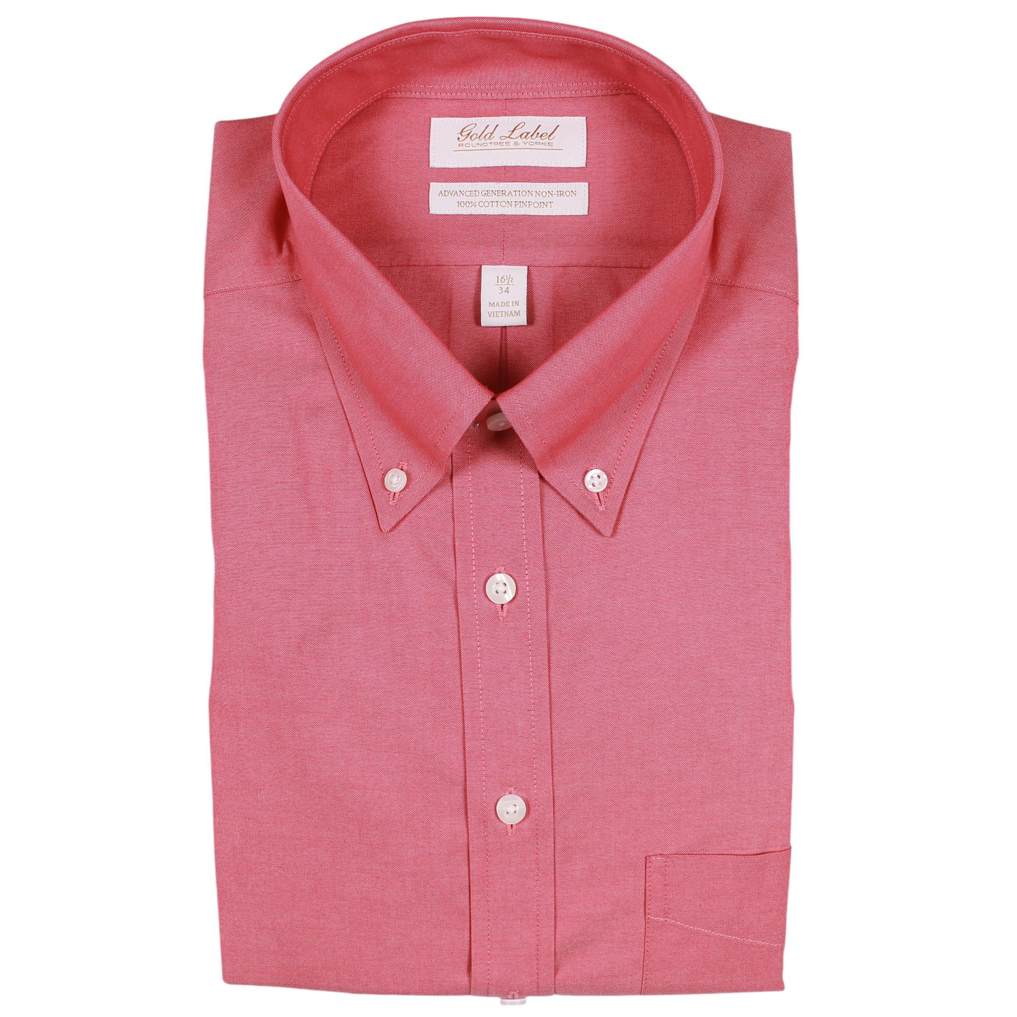 Gold Label Men's Big and Tall Non-Iron Dress Shirt Button Down Collar Long Sleeve