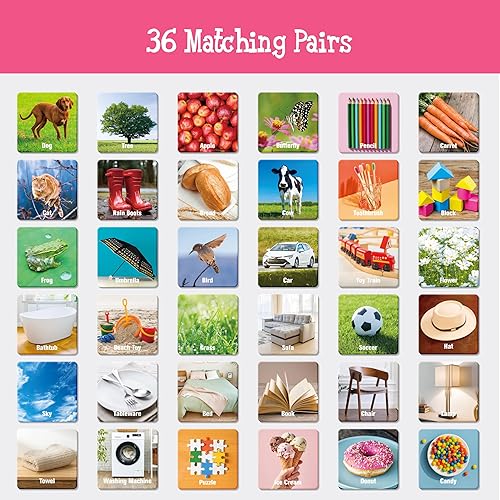 Miniatura 3 de 72 PIEZAS Juego de Emparejamiento de Artículos Diarios, 36 Diseños Tarjetas de Memoria de Objetos Cotidianos Juego de Emparejamiento de Imágenes
