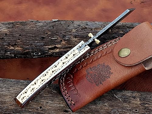 Miniatura 3 de GLADIUS CRAFTS Cuchillo plegable de Damasco da rienda suelta a tu aventurero interior con esta herramienta EDC compacta y elegante artesanía de