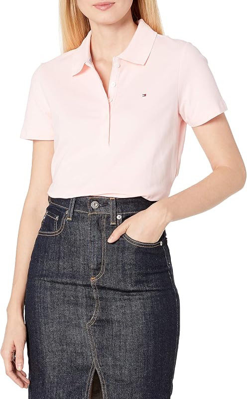 Tommy Hilfiger Women's Solid Short Sleeve Pique Polo Shirt