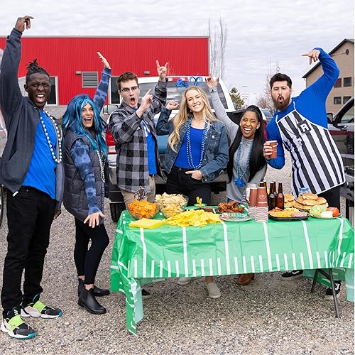 Miniatura 2 de Island Genius Suministros y decoraciones para fiestas temáticas de fútbol 24 tazas de fiesta, 24 platos llanos de papel, 24 servilletas de papel con