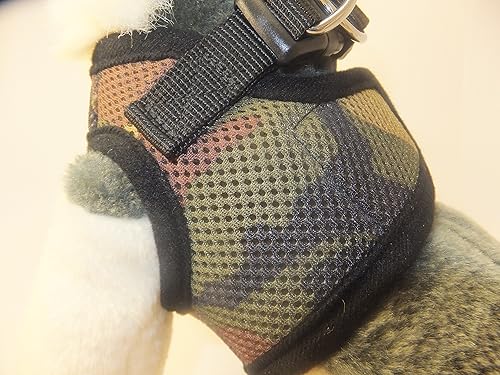 Miniatura 9 de Arnés para perros de malla suave, cómodo para razas pequeñas, cachorros, juguetes, de 2 a 16lb, en color rosa bebé, azul, negro, rojo, camuflado en