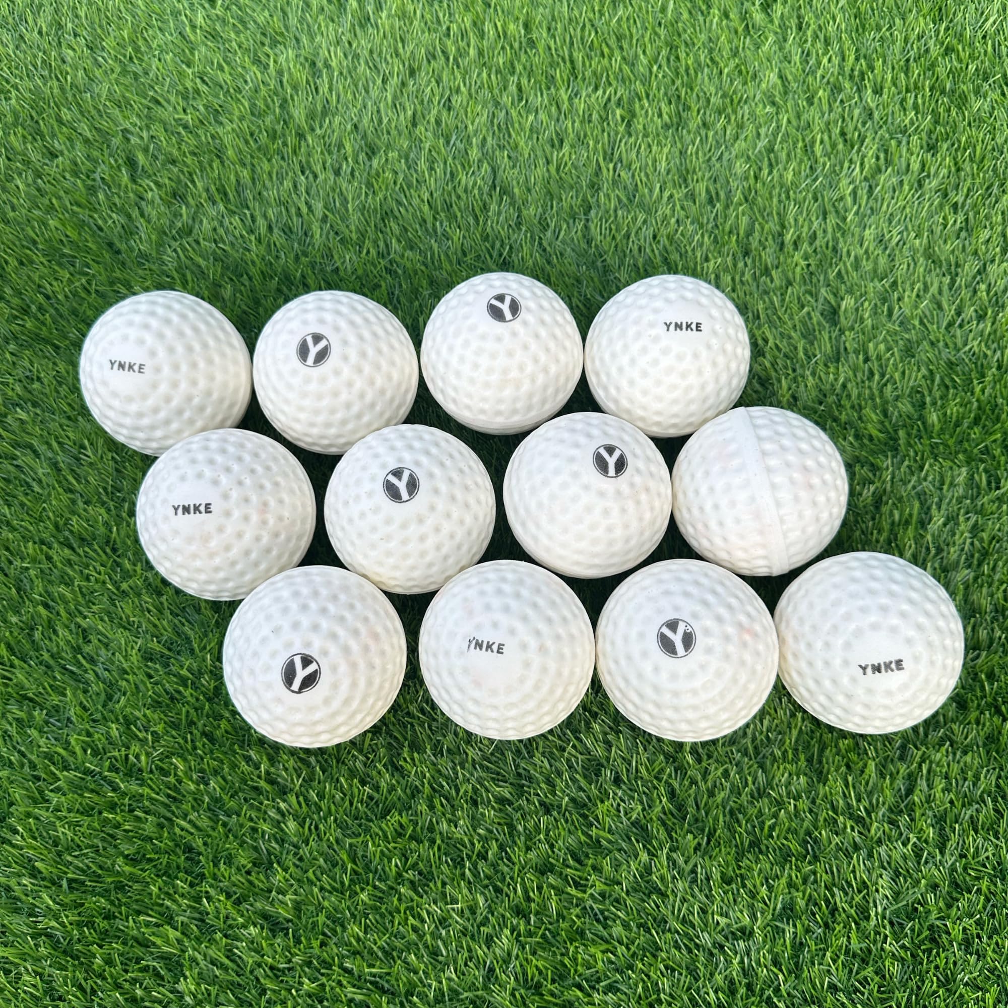 YNKE GAA Hurling Dimple PU Fireballs Speed Ball – All Weather Wall Ball Training Practice Sliotars Size 5 (White)