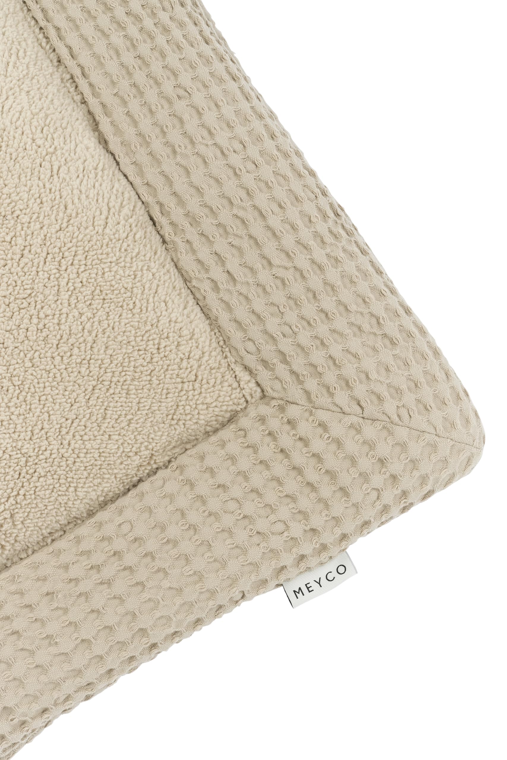 Meyco Laufgittereinlage - 80x100 cm - Waffel Teddy Fleece - Krabbeldecke & Spielmatte - 100% Baumwolle - Oeko Tex Zertifiziert - kuschelig weich - Uni - Sand
