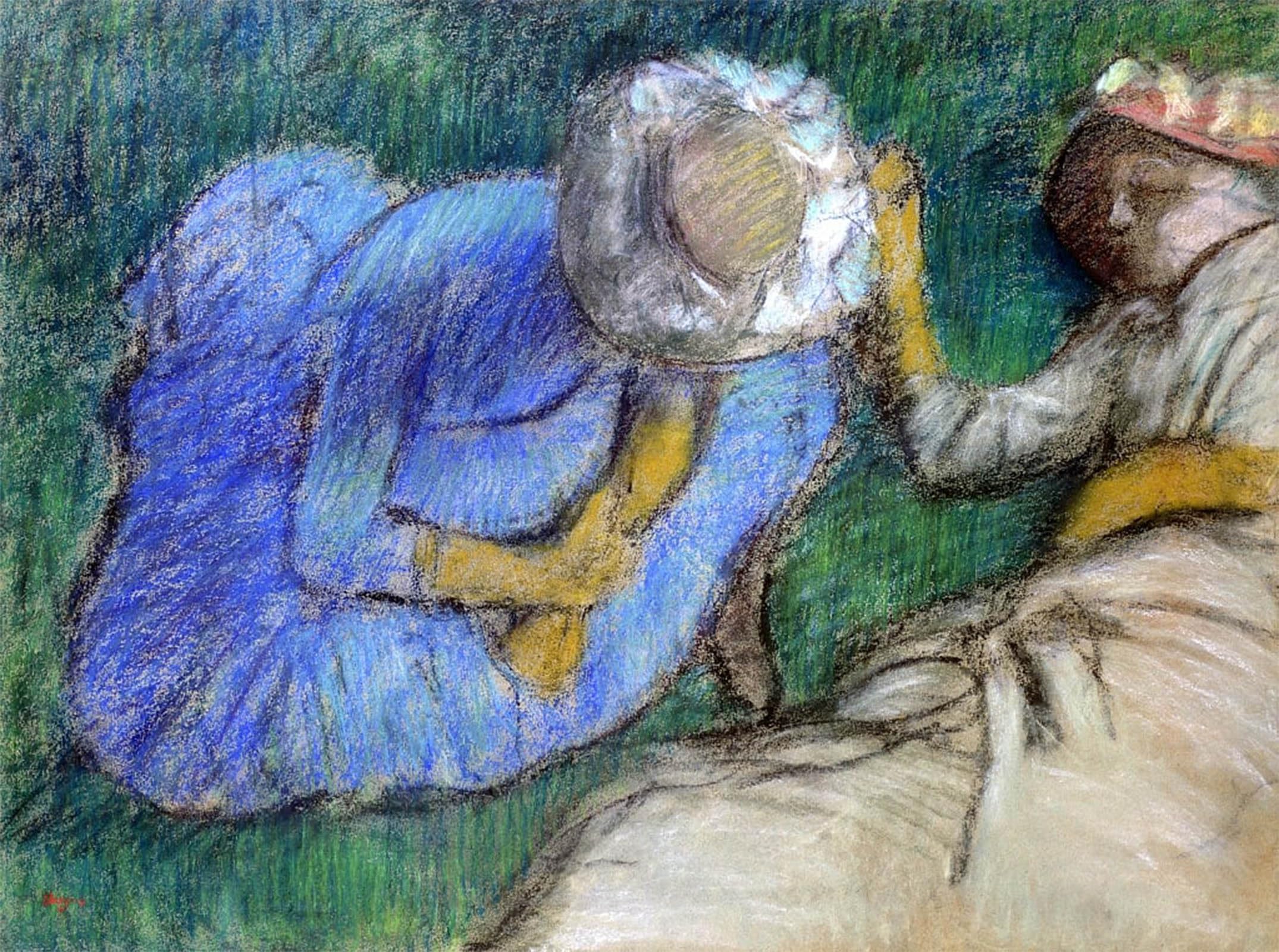 SERENDIPITP Retro Picture Poster Wall Art Pictures Painting Young Women Resting by Edgar Degas Wall Art Canvas Print for Wall Decor 60x90cm