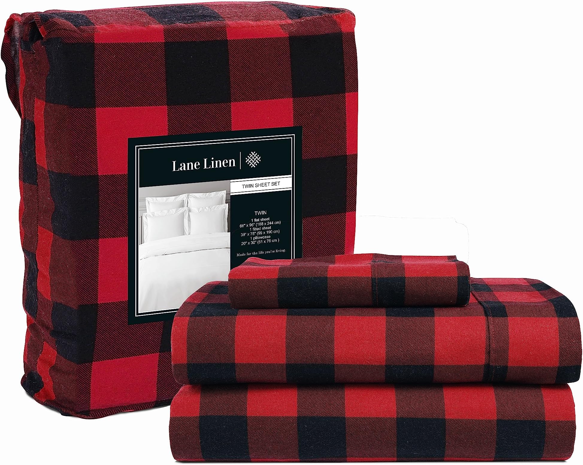 Superior Flannel Sheet Set, Twin Size, Pumpkin Orange - 100% Cotton Brushed Soft Bedding