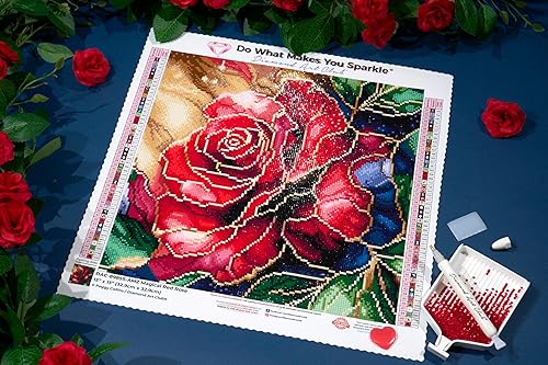 Miniatura 76 de DIAMOND ART CLUB - Juego de pintura con diamantes, lienzo de “Otoño en Leavenworth”, lienzo redondo 5D para principiantes, divertidas manualidades