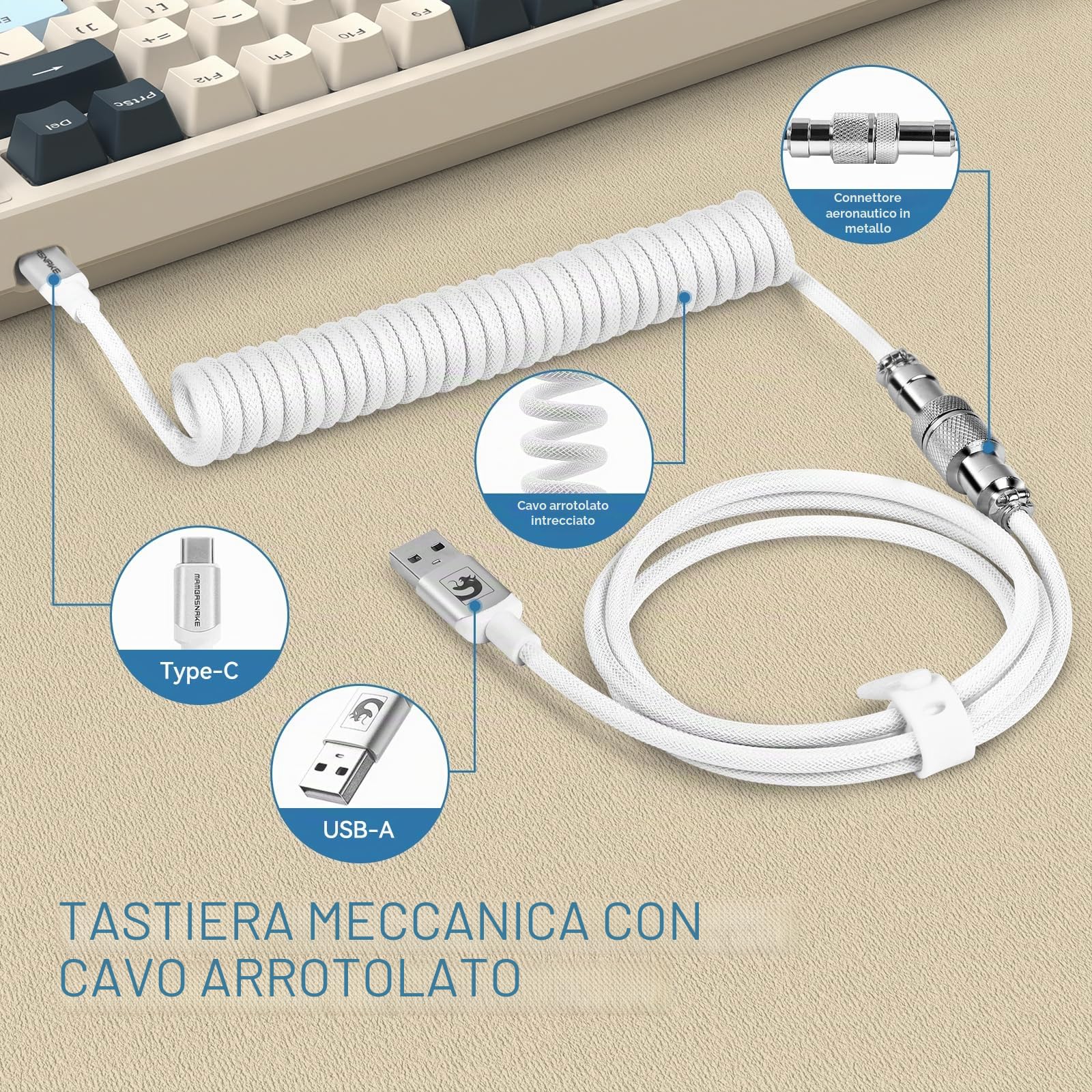MAMBASNAKE × FREEWOLF K8 Tastiera meccanica colorata a 3 modalità, Disposizione QWERTY tastiera da gioco con guarnizione Bluetooth wireless 2.4G con cavo, interruttore rosso hot swap-Mirtillo