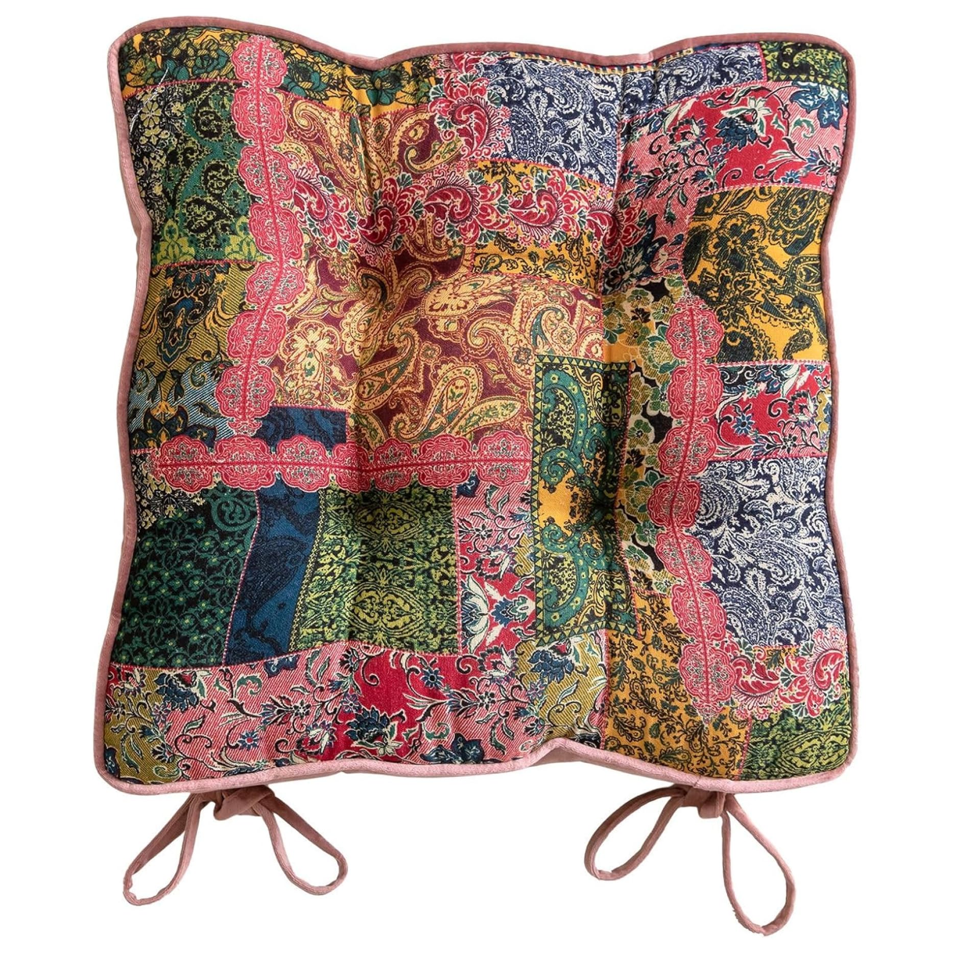 Coussins de chaise carrés à fleurs vintage pour siège