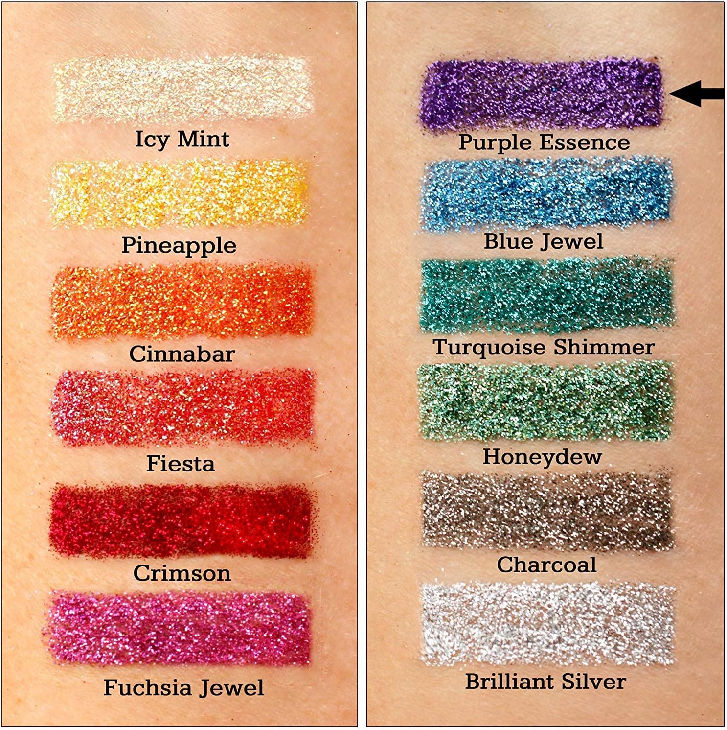 GLITTIES - Purple Essence - Cosmetic Grade Extra Fine (.006") Loose Glitter Powder Safe for Skin! Perfect for Makeup, Body Tattoos, Face, Hair, Lips, Soap, Lotion, Nail Art - (30 Gram Jar) : Beauty & Personal Care