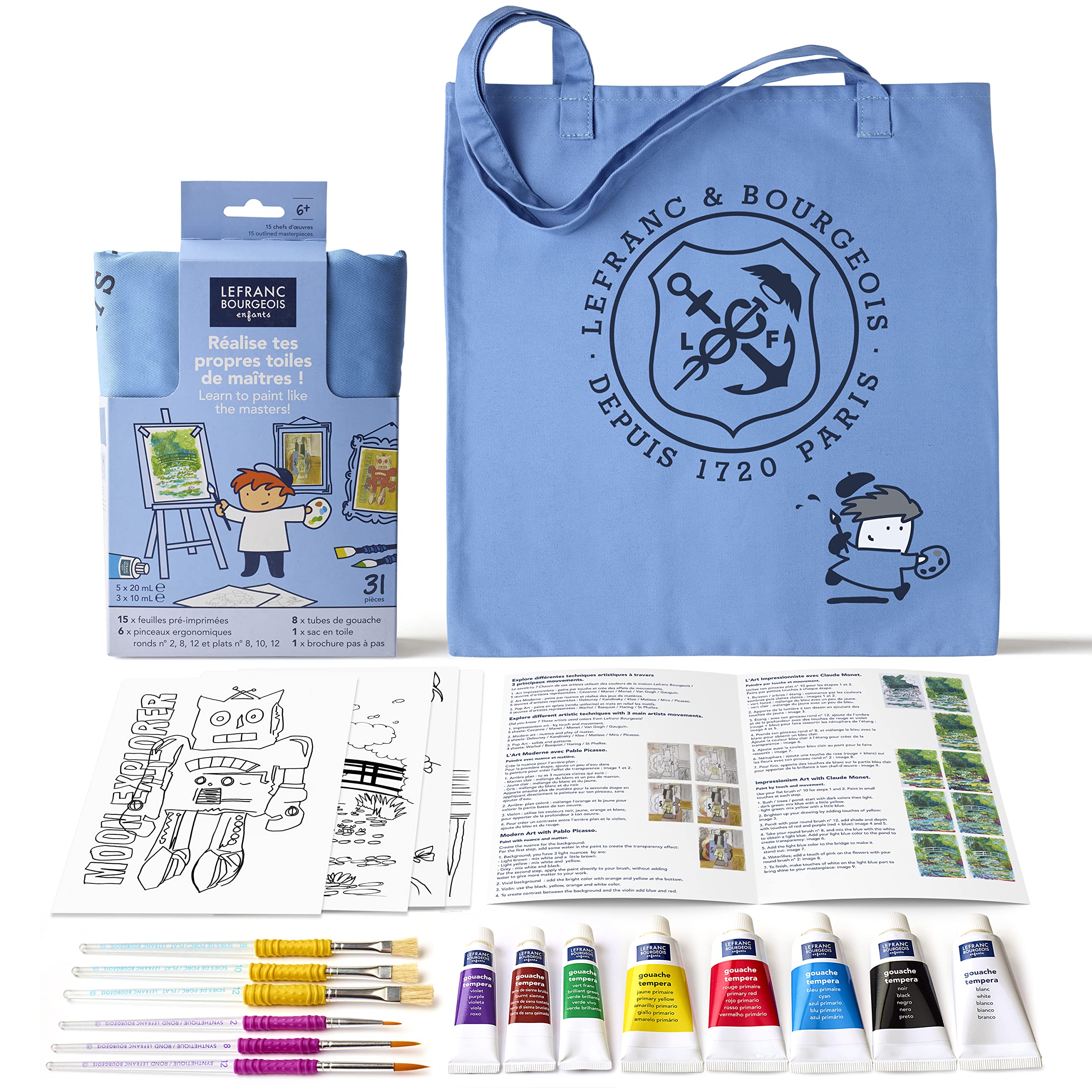 Lefranc Bourgeois enfants Coffret Réalise Tes Propres Toiles De Maîtres