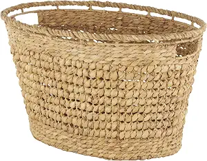Deco 79 Seagrass Handmade Decorative and Functional Storage Basket, Oval, 30