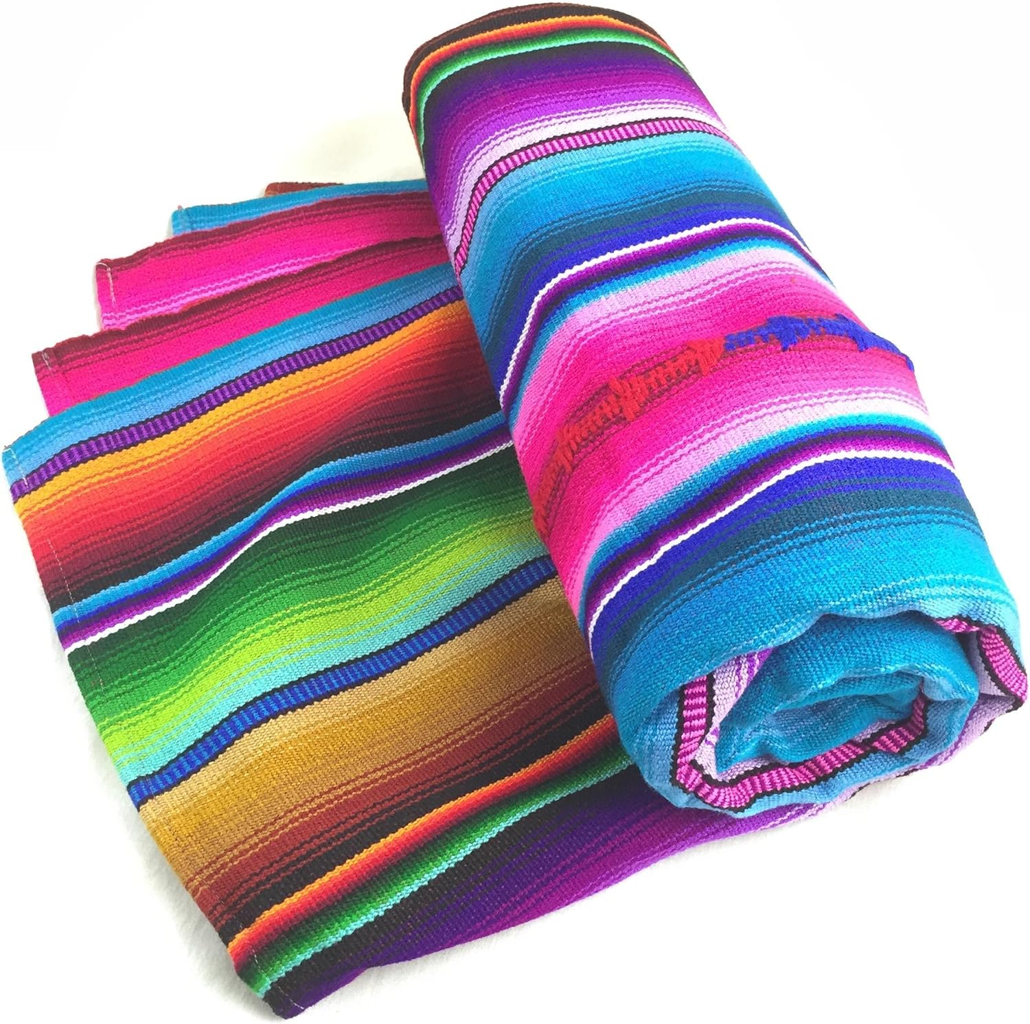 Altiplano Handwoven Rainbow Blanket Throw Yoga Blanket From Guatemala