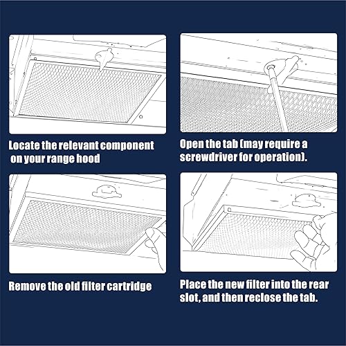 Miniatura 5 de 97007696 Filtro de campana extractora 41F Filtros de campana de ventilación para estufa de cocina, filtro de repuesto de grasa, malla de carbón,