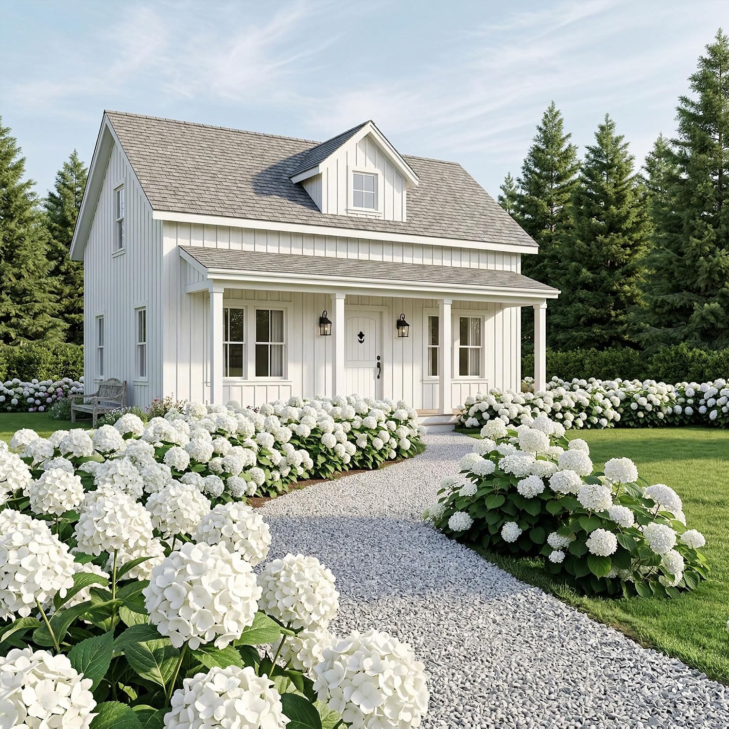 Ivydale Artificial Flowers for Outdoors, 4 PCS White Fake Silk Hydrangea Flower Stems for Bouquets UV Resistant Realistic Faux Plants Home Outdoor Wedding Party Centerpieces Decor
