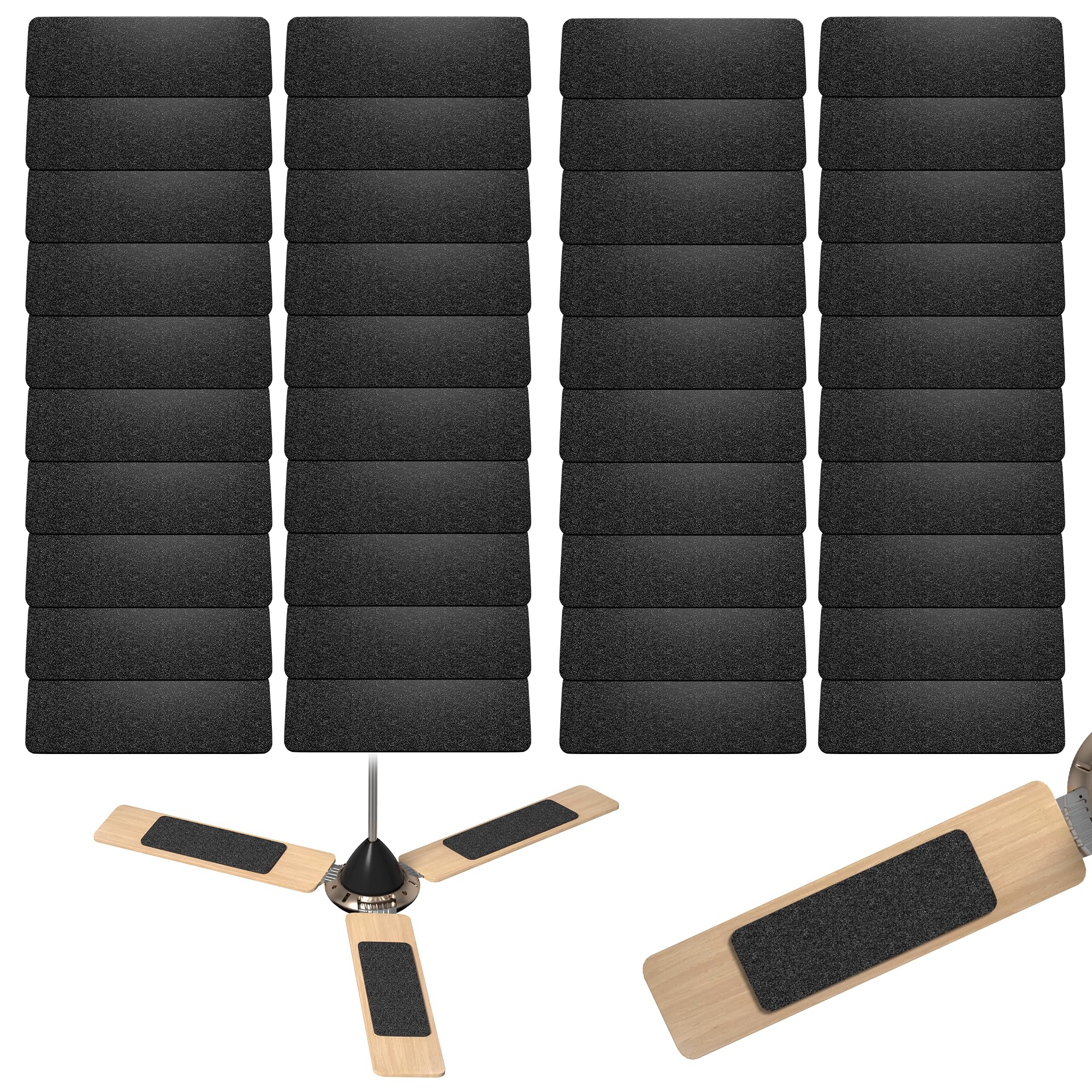 Photo 1 of **MISSING 7 PIECES*** Flurose 40 Pack Ceiling Fan Filters for Fan Blades, Activated Coconut Carbon Fan Filter Pads, Easy-Install Dust Catcher Accessories for Home, Fits Most Ceiling Fans, Helps Reduce Dust & Odors