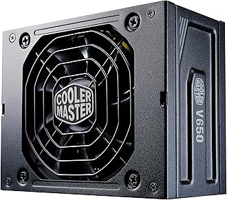 Cooler Master V650 SFX Gold, UK Plug - 650W 80 PLUS Gold, Fully Modular Power Supply Unit, SFF/mini-ITX PSU, Quiet 92mm FDB Fan, Semi-Fanless Mode, SFX-to-ATX Bracket, 10-Year Warranty - 650W